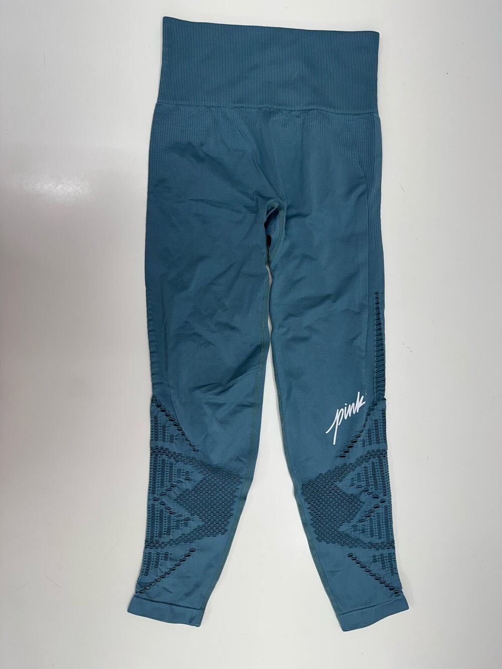 PINK Victorias Secret Womens Leggings Size XS Blue Cool & Comfy Seamless Cutouts
